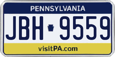 PA license plate JBH9559