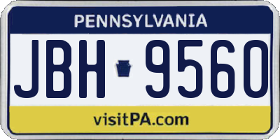 PA license plate JBH9560