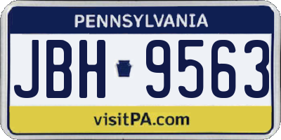 PA license plate JBH9563