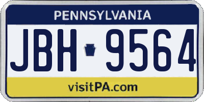 PA license plate JBH9564