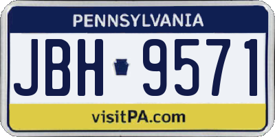 PA license plate JBH9571