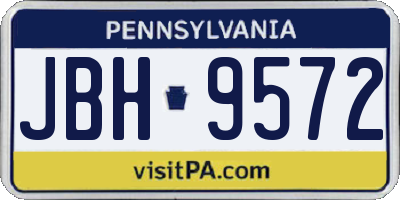 PA license plate JBH9572