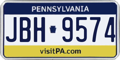 PA license plate JBH9574