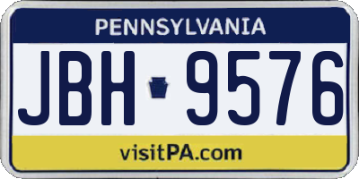 PA license plate JBH9576