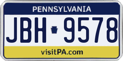 PA license plate JBH9578