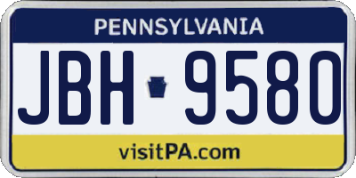 PA license plate JBH9580