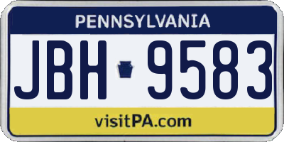 PA license plate JBH9583