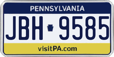 PA license plate JBH9585