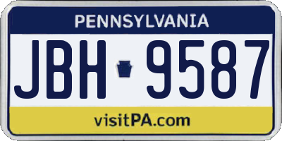 PA license plate JBH9587