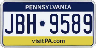 PA license plate JBH9589