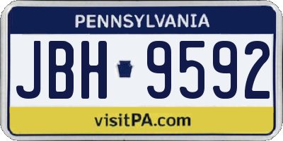 PA license plate JBH9592