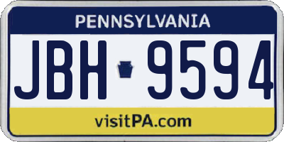 PA license plate JBH9594