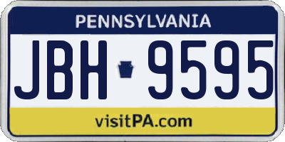 PA license plate JBH9595