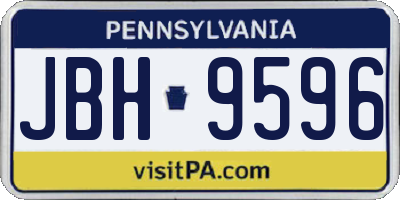 PA license plate JBH9596