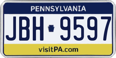 PA license plate JBH9597