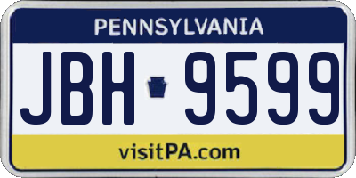 PA license plate JBH9599