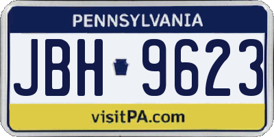 PA license plate JBH9623