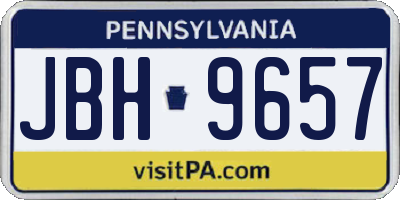 PA license plate JBH9657