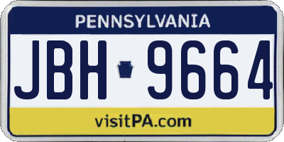 PA license plate JBH9664