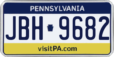 PA license plate JBH9682