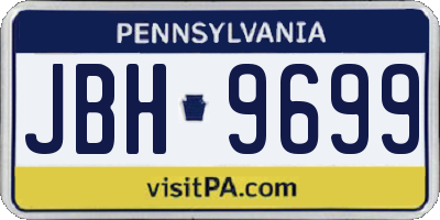 PA license plate JBH9699