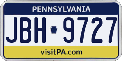 PA license plate JBH9727