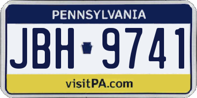 PA license plate JBH9741