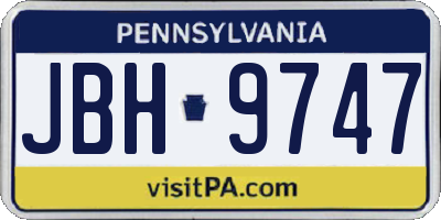 PA license plate JBH9747