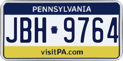 PA license plate JBH9764