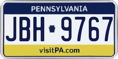 PA license plate JBH9767