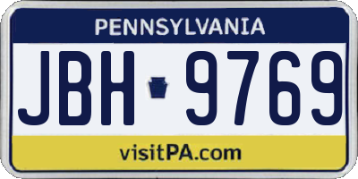 PA license plate JBH9769