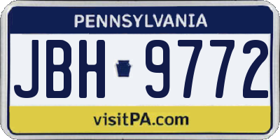 PA license plate JBH9772