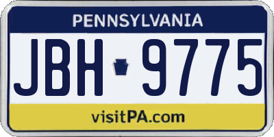 PA license plate JBH9775