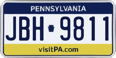 PA license plate JBH9811