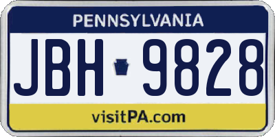 PA license plate JBH9828