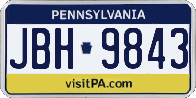 PA license plate JBH9843