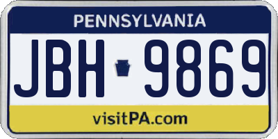 PA license plate JBH9869