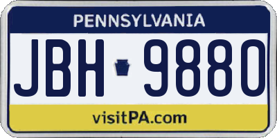 PA license plate JBH9880