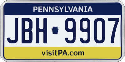 PA license plate JBH9907