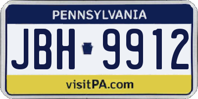 PA license plate JBH9912