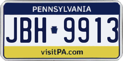 PA license plate JBH9913