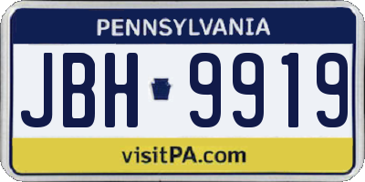 PA license plate JBH9919