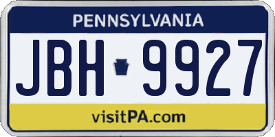 PA license plate JBH9927