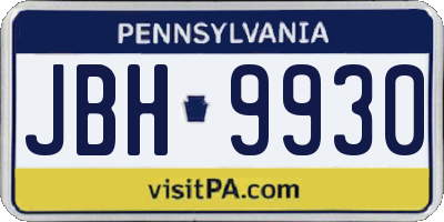 PA license plate JBH9930