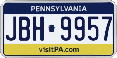 PA license plate JBH9957