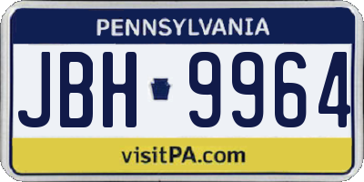 PA license plate JBH9964