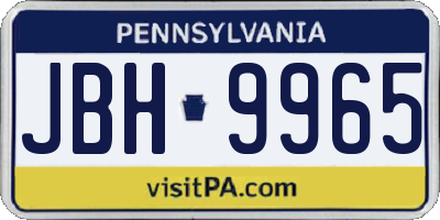 PA license plate JBH9965