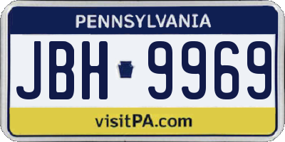 PA license plate JBH9969