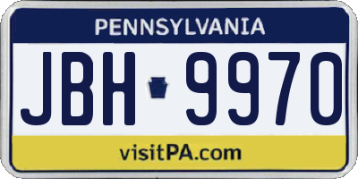 PA license plate JBH9970