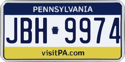 PA license plate JBH9974